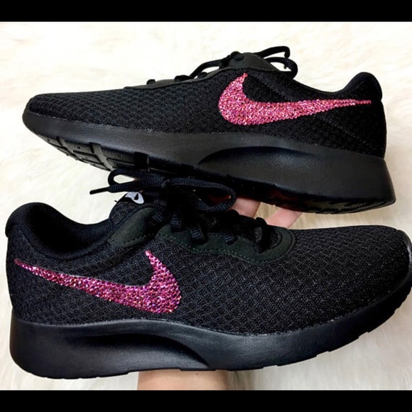 Bling Nike Tanjun With Pink SWAROVSKI Crystals - Picture 2 of 6